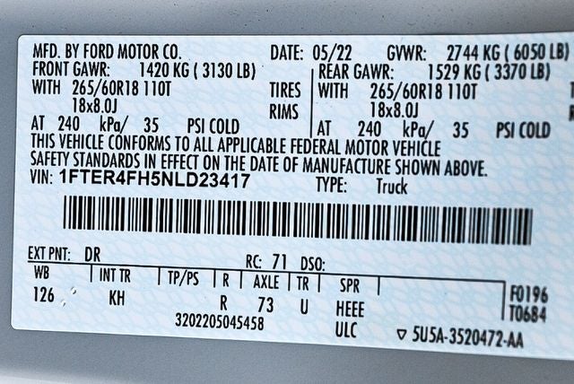 2022 Ford Ranger Lariat